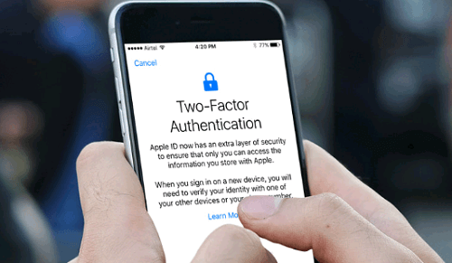 Activation de l'authentification à deux facteurs sur votre périphérique Ios